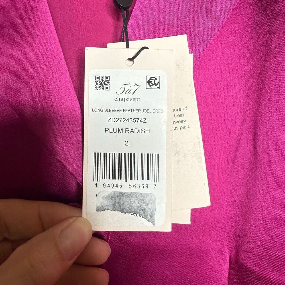 Cinq a Sept Joel Feather Hem Dress Blazer in Plum Radish New Size 2 - Picture 7 of 11